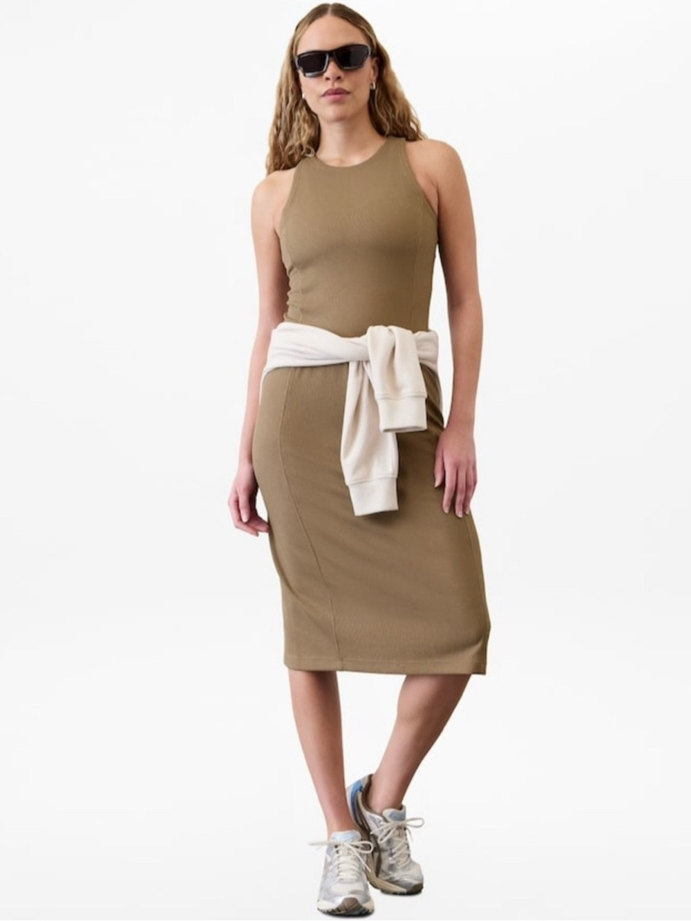 Athleta Seasoft Rib Midi Tank Dress